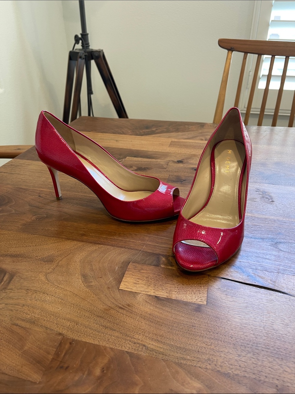 M.Gemi patent leather Women's Peep-Toe High Heels made in Italy 39,5